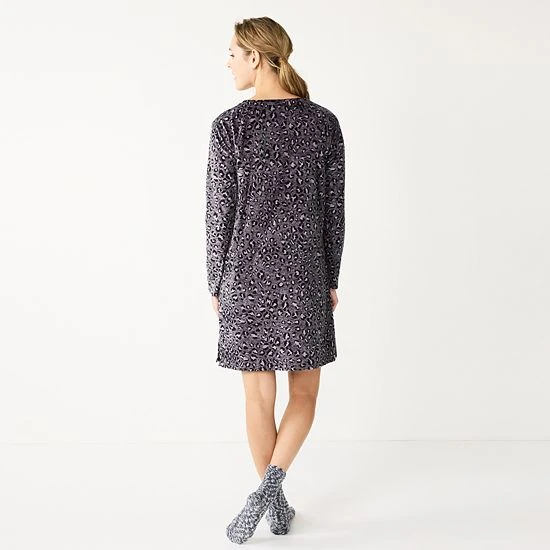 Women's Sonoma Goods For Life® 2-pc. Long Sleeve Crewneck Sleepshirt & Socks Set Ivory Starry 4 Women's Sonoma Goods For Life® 2-pc. Long Sleeve Crewneck Sleepshirt & Socks Set Ivory Starry - Image 2