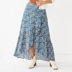 Women's Sonoma Goods For Life® Wrap Ruffle Maxi Skirt Blue Floral -Sonoma Goods For Life Shop unnamed file 4881