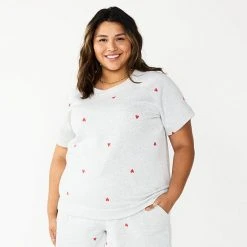 Plus Size Sonoma Goods For Life® Short-Sleeve Fleece Sweatshirt Heather Gray -Sonoma Goods For Life Shop unnamed file 4891