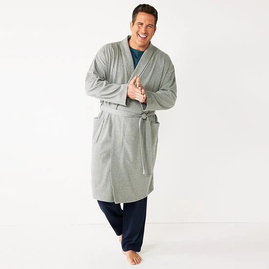 Big & Tall Sonoma Goods For Life® Waffle-Weave Shawl-Collar Robe Navy 5 Big & Tall Sonoma Goods For Life® Waffle-Weave Shawl-Collar Robe Navy - Image 3