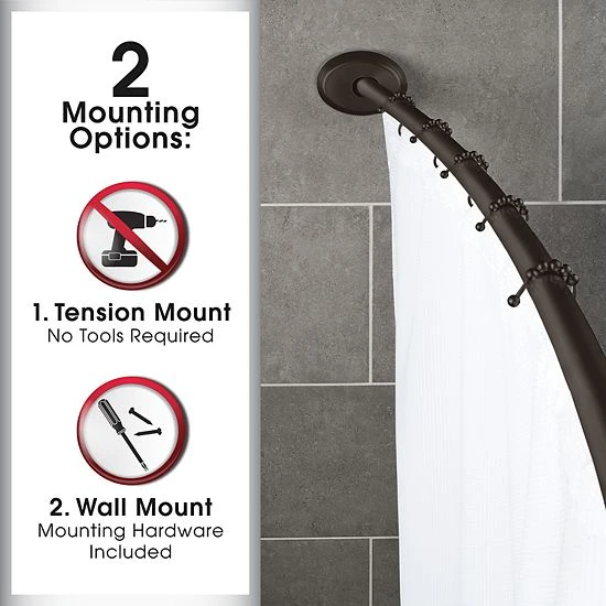 Sonoma Goods For Life® Aluminum Dual Curved Shower Rod Brushed Nickel 5 Sonoma Goods For Life® Aluminum Dual Curved Shower Rod Brushed Nickel - Image 3