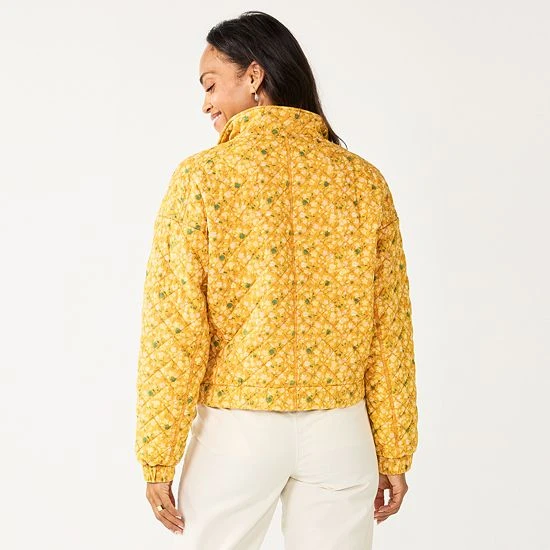 Women's Sonoma Goods For Life® Quilted Print Jacket Gold Floral 4 Women's Sonoma Goods For Life® Quilted Print Jacket Gold Floral - Image 2