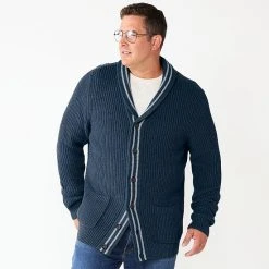 Big & Tall Sonoma Goods For Life® Cardigan Sweater Navy