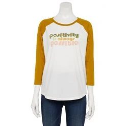 Women's Sonoma Goods For Life® Three Quarter Sleeve Baseball Graphic Tee Grey See The Change