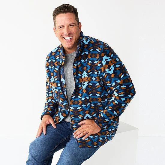 Big & Tall Sonoma Goods For Life® Polar Fleece Full-Zip Jacket Blue Multi 6 Big & Tall Sonoma Goods For Life® Polar Fleece Full-Zip Jacket Blue Multi - Image 4
