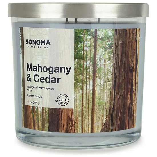 Sonoma Goods For Life® Mahogany & Cedar 14-oz. Candle Jar 3 Sonoma Goods For Life® Mahogany & Cedar 14-oz. Candle Jar