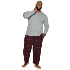 Big & Tall Sonoma Goods For Life® Crewneck Tee & Flannel Pants Sleep Set Gray Black -Sonoma Goods For Life Shop unnamed file 5128