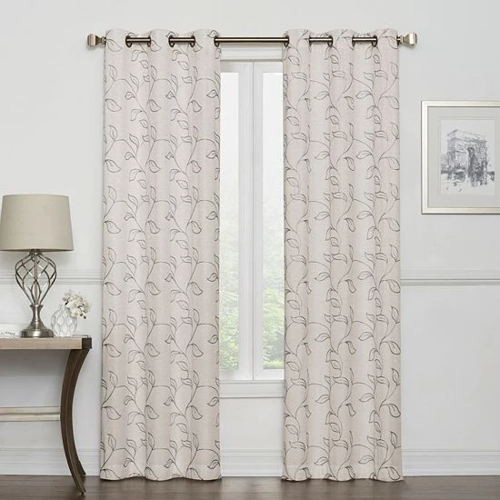 Sonoma Goods For Life® 2-pack Leaf Embroidery Window Curtains Tan 8 Sonoma Goods For Life® 2-pack Leaf Embroidery Window Curtains Tan - Image 6