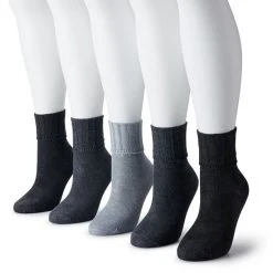 Women's Sonoma Goods For Life® 5-Pack Neutral Color Cuffed Crew Socks Gray Heather -Sonoma Goods For Life Shop unnamed file 5366