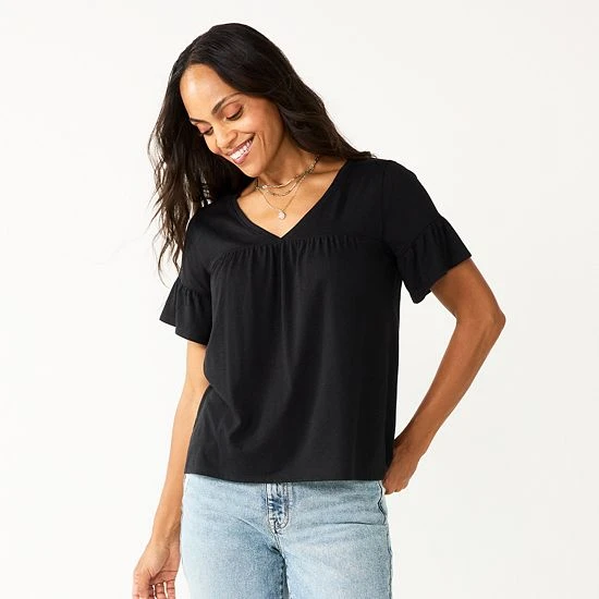 Women's Sonoma Goods For Life® Ruffled Babydoll Top Light Purple 7 Women's Sonoma Goods For Life® Ruffled Babydoll Top Light Purple - Image 5