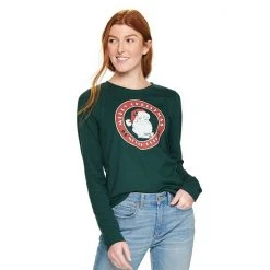 Petite Sonoma Goods For Life® Long Sleeve Holiday Graphic Tee So Very Merry Red