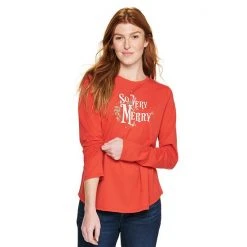 Petite Sonoma Goods For Life® Long Sleeve Holiday Graphic Tee So Very Merry Red -Sonoma Goods For Life Shop unnamed file 5405