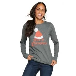 Petite Sonoma Goods For Life® Long Sleeve Holiday Graphic Tee So Very Merry Red -Sonoma Goods For Life Shop unnamed file 5412