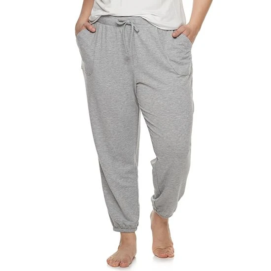 Plus Size Sonoma Goods For Life® Elastic Hem Essential Pajama Pants Charcoal Heather 5 Plus Size Sonoma Goods For Life® Elastic Hem Essential Pajama Pants Charcoal Heather - Image 3