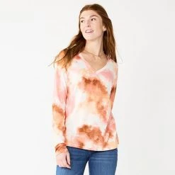 Petite Sonoma Goods For Life® Everyday Long Sleeve V-Neck Top Red Scatter Floral -Sonoma Goods For Life Shop unnamed file 5482