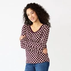 Petite Sonoma Goods For Life® Everyday Long Sleeve V-Neck Top Red Scatter Floral -Sonoma Goods For Life Shop unnamed file 5483