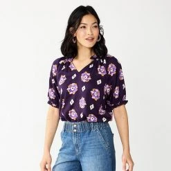 Women's Sonoma Goods For Life® Puff Sleeve Top Blak Geo Print -Sonoma Goods For Life Shop unnamed file 5493