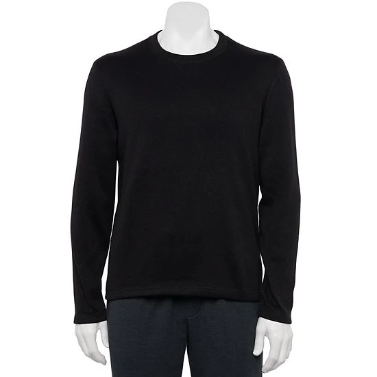 Men's Sonoma Goods For Life® Sweater Fleece Crewneck Sleep Tee Mineral Black 4 Men's Sonoma Goods For Life® Sweater Fleece Crewneck Sleep Tee Mineral Black - Image 2