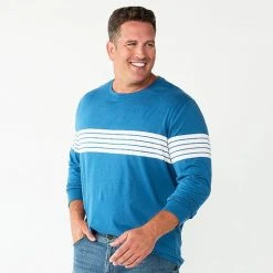 Big & Tall Sonoma Goods For Life® Striped Crew Tee Blue Stripe