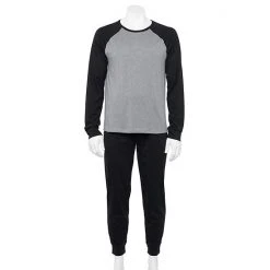 Men's Sonoma Goods For Life® Supersoft Standard-Fit Raglan Tee & Jogger Pants Brown Gray Heather