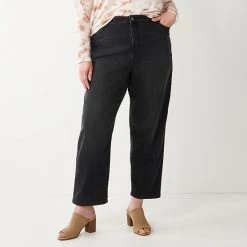 Plus Size Sonoma Goods For Life® Premium High-Waisted Straight-Leg Crop Jeans Summit