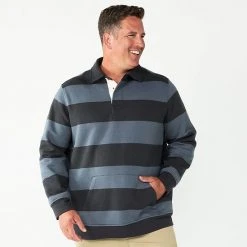 Big & Tall Sonoma Goods For Life Fleece Rugby Shirt Green Blue Stripe -Sonoma Goods For Life Shop unnamed file 5773