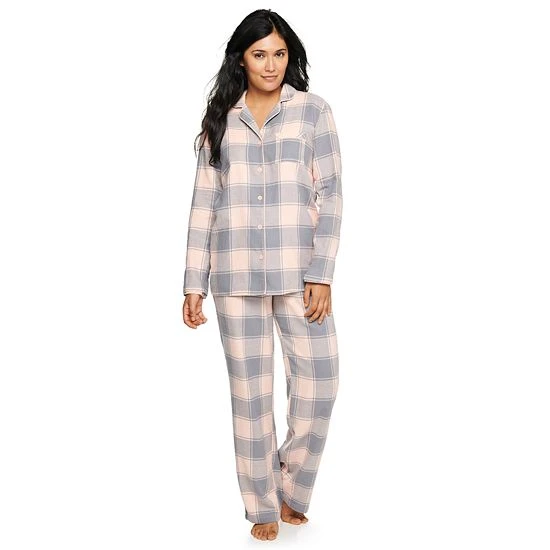Women's Sonoma Goods For Life® Flannel Pajama Shirt & Pajama Pants Set Aqua Heather Buffalo 8 Women's Sonoma Goods For Life® Flannel Pajama Shirt & Pajama Pants Set Aqua Heather Buffalo - Image 6
