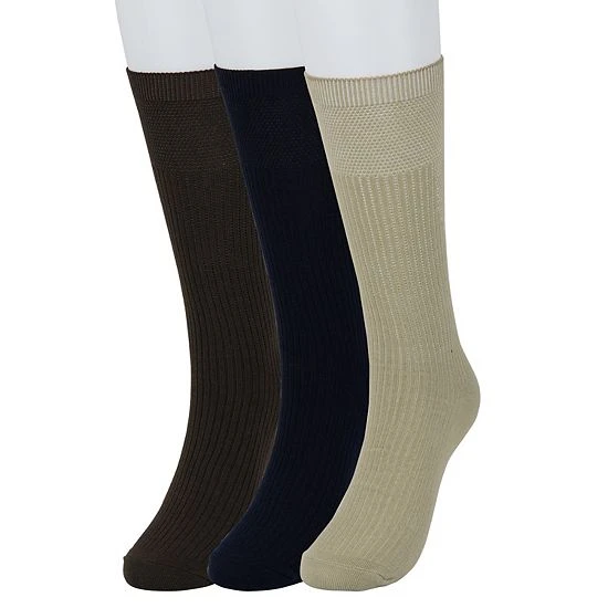Men's Sonoma Goods For Life® 3-pack Ribbed Dress Socks Khaki Navy Brown 5 Men's Sonoma Goods For Life® 3-pack Ribbed Dress Socks Khaki Navy Brown - Image 3
