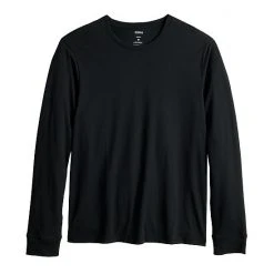 Men's Sonoma Goods For Life® Adaptive & Easy Dressing Long Sleeve Crew Tee Charcoal