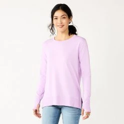 Women's Sonoma Goods For Life® Super Soft Solid Tunic Sweatshirt Sky Blue