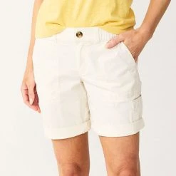 Women's Sonoma Goods For Life® Comfort Waist Utility Bermuda Shorts Polar Beige -Sonoma Goods For Life Shop unnamed file 5924