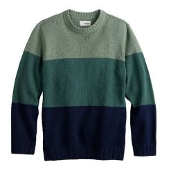 Boys 8-20 Sonoma Goods For Life Crew Sweater Color Block Olive