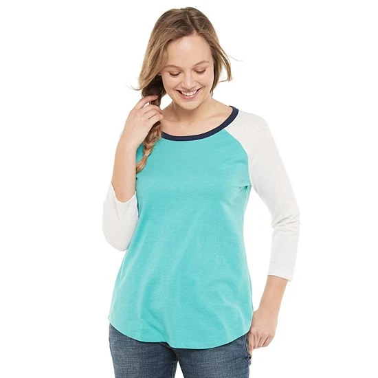 Women's Sonoma Goods For Life® Baseball Tee Gray Long Live 7 Women's Sonoma Goods For Life® Baseball Tee Gray Long Live - Image 5