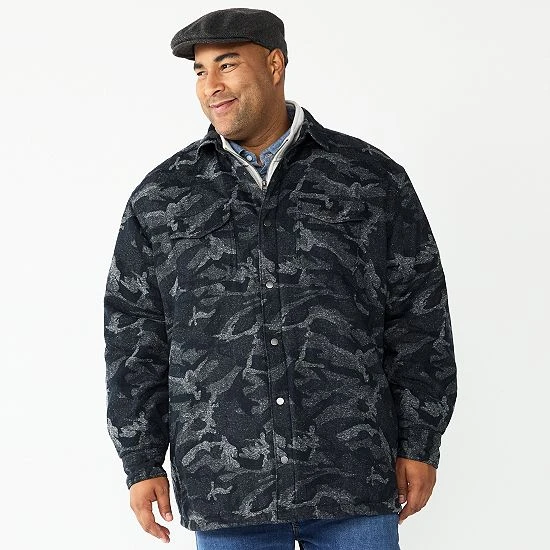Big & Tall Sonoma Goods For Life® Sherpa-Lined Shirt Jacket Cabin Brown 5 Big & Tall Sonoma Goods For Life® Sherpa-Lined Shirt Jacket Cabin Brown - Image 3