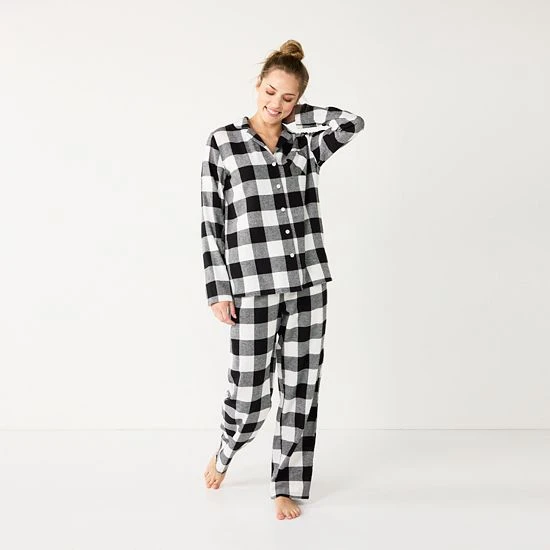 Women's Sonoma Goods For Life® Flannel Pajama Shirt & Pajama Pants Sleep Set Navy Forest Pld 10 Women's Sonoma Goods For Life® Flannel Pajama Shirt & Pajama Pants Sleep Set Navy Forest Pld - Image 8