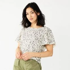 Women's Sonoma Goods For Life® Seamed Flutter Sleeve Top Blue Geo Stripe 16 Women's Sonoma Goods For Life® Seamed Flutter Sleeve Top Blue Geo Stripe -Sonoma Goods For Life Shop unnamed file 6329