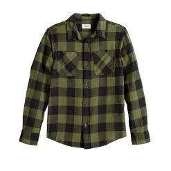 Boys 8-20 Sonoma Goods For Life® Plaid Flannel Button-Up Shirt In Regular & Husky Buffalo Check Olive -Sonoma Goods For Life Shop unnamed file 655