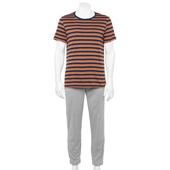 Men's Sonoma Goods For Life® Supersoft Modern-Fit Crewneck Tee & Open-Bottom Pants Pajama Set Navy Pier 6 Men's Sonoma Goods For Life® Supersoft Modern-Fit Crewneck Tee & Open-Bottom Pants Pajama Set Navy Pier - Image 4