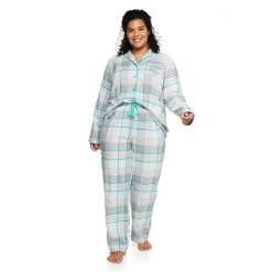 Plus Size Sonoma Goods For Life® Flannel Pajama Shirt & Pajama Pants Set Black White Buffalo -Sonoma Goods For Life Shop unnamed file 6624