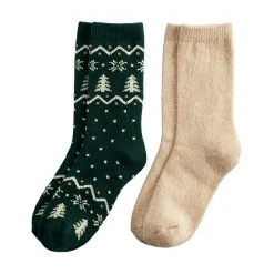 Women's Sonoma Goods For Life® Wintry Band Supercozy Crew Socks Grey Pink -Sonoma Goods For Life Shop unnamed file 6645