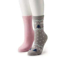 Women's Sonoma Goods For Life® Wintry Band Supercozy Crew Socks Grey Pink -Sonoma Goods For Life Shop unnamed file 6648