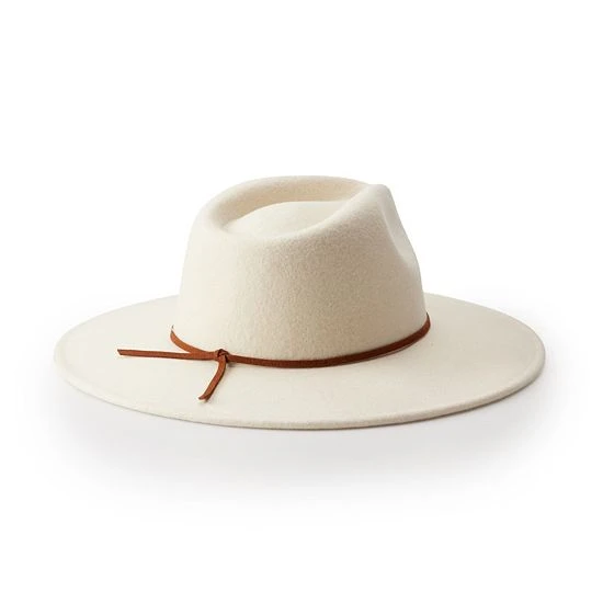 Women's Sonoma Goods For Life® Felt Fedora With Suede Band Ivory 3 Women's Sonoma Goods For Life® Felt Fedora With Suede Band Ivory