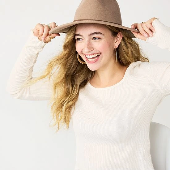 Women's Sonoma Goods For Life® Felt Fedora With Suede Band Ivory 7 Women's Sonoma Goods For Life® Felt Fedora With Suede Band Ivory - Image 5