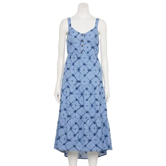 Women's Sonoma Goods For Life Tiered Midi Dress Neutral Floral 6 Women's Sonoma Goods For Life Tiered Midi Dress Neutral Floral - Image 4