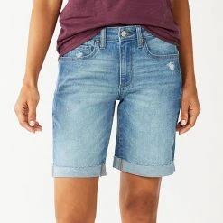 Women's Sonoma Goods For Life® High-Waist 9" Bermuda Jean Shorts White Tail -Sonoma Goods For Life Shop unnamed file 6768