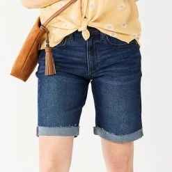 Women's Sonoma Goods For Life® High-Waist 9" Bermuda Jean Shorts White Tail -Sonoma Goods For Life Shop unnamed file 6770