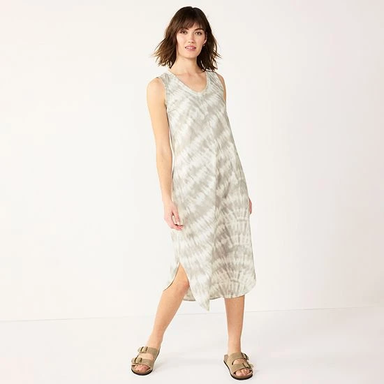 Women's Sonoma Goods For Life® Sleeveless Shirttail Knit Midi Dress Brown 8 Women's Sonoma Goods For Life® Sleeveless Shirttail Knit Midi Dress Brown - Image 6