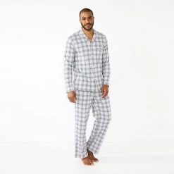 Men's Sonoma Goods For Life® Plaid Knit 2-Piece Pajama Set Dark Charcoal -Sonoma Goods For Life Shop unnamed file 6889