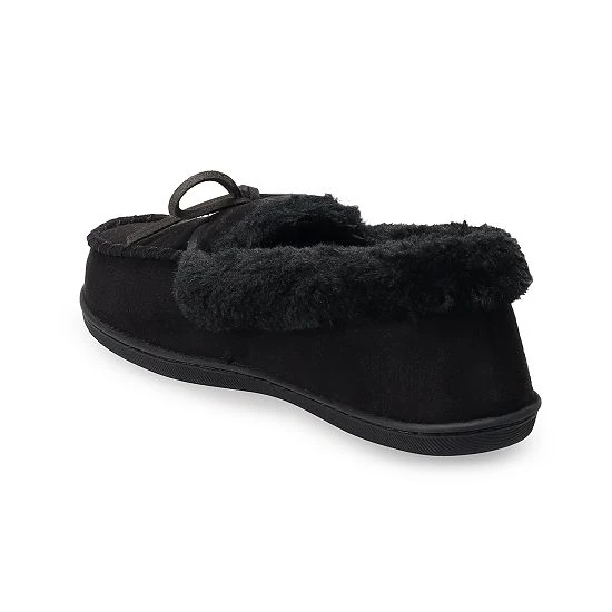 Women's Sonoma Goods For Life® Sustainable Faux Suede Moccasin Slippers Black 5 Women's Sonoma Goods For Life® Sustainable Faux Suede Moccasin Slippers Black - Image 3