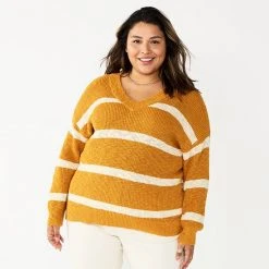 Plus Size Sonoma Goods For Life® Long Sleeve V-Neck Sweater Mauve -Sonoma Goods For Life Shop unnamed file 6934